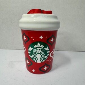 Starbucks 2023 Holiday Red Coffee Cup Ceramic Ornament Siren Logo 2.5 Inched EUC